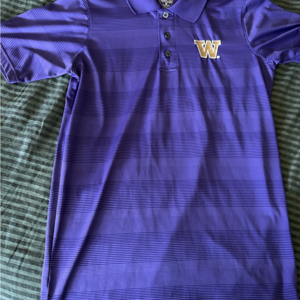 Washington Huskies Football Polo Purple Men's Size Small